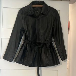 Black leather jacket